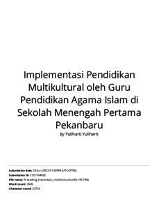 Implementasi Pendidikan Multikultural Oleh Guru Pendidikan Agama Islam ...